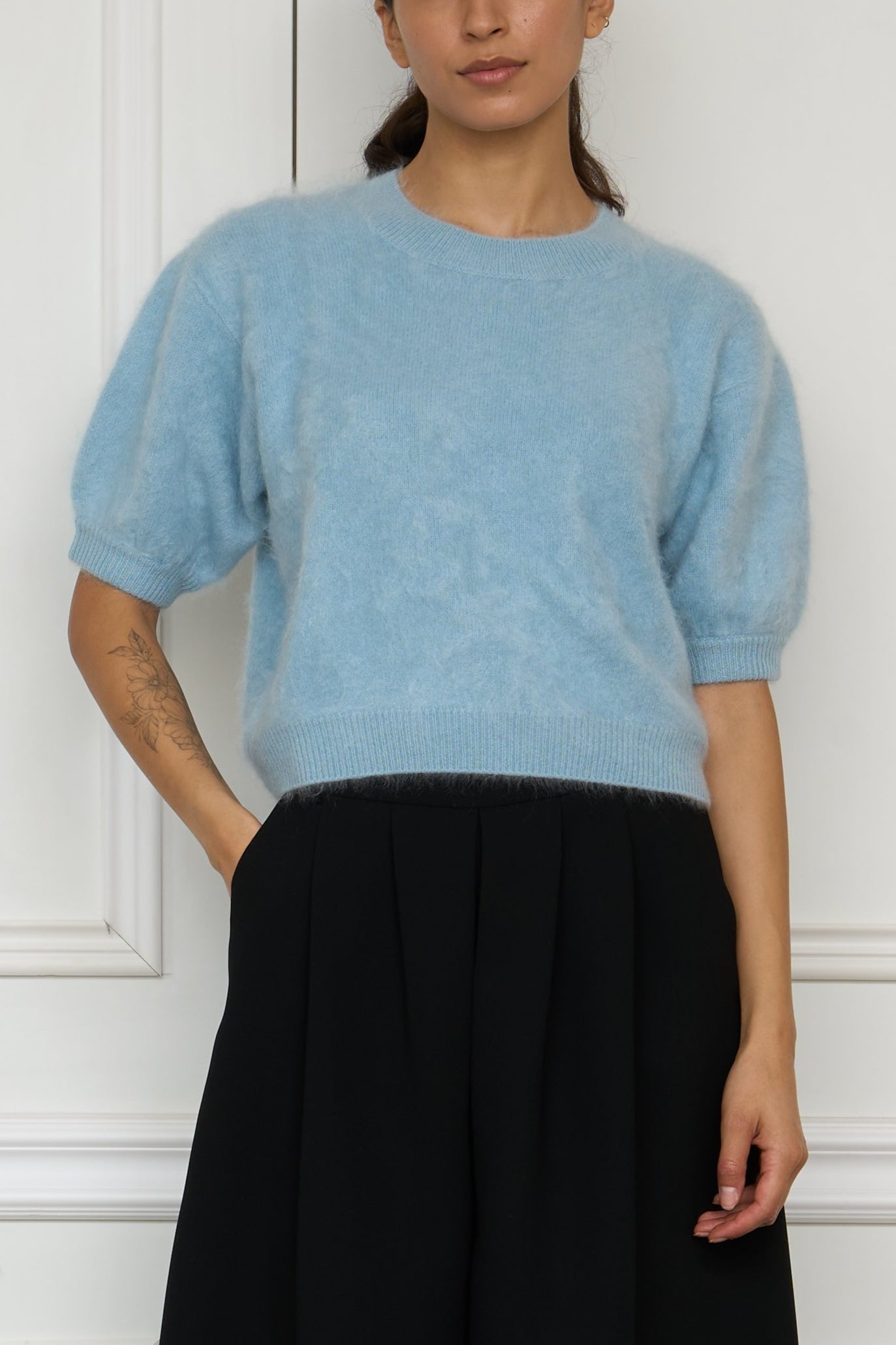 Kurzarm-Pullover 'Juniper' in hellblau