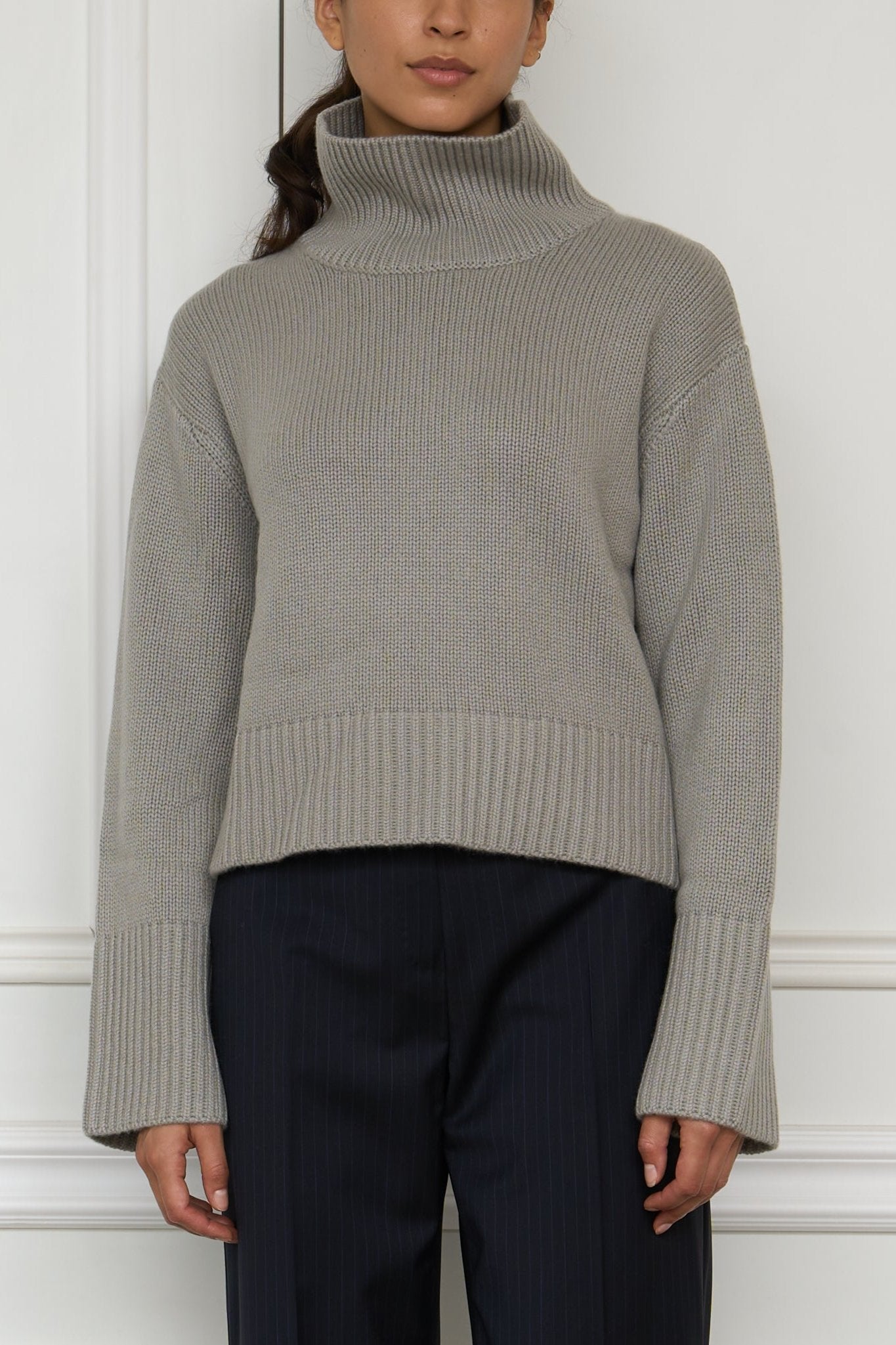 Cashmere-Pullover 'Fleur' in taupe