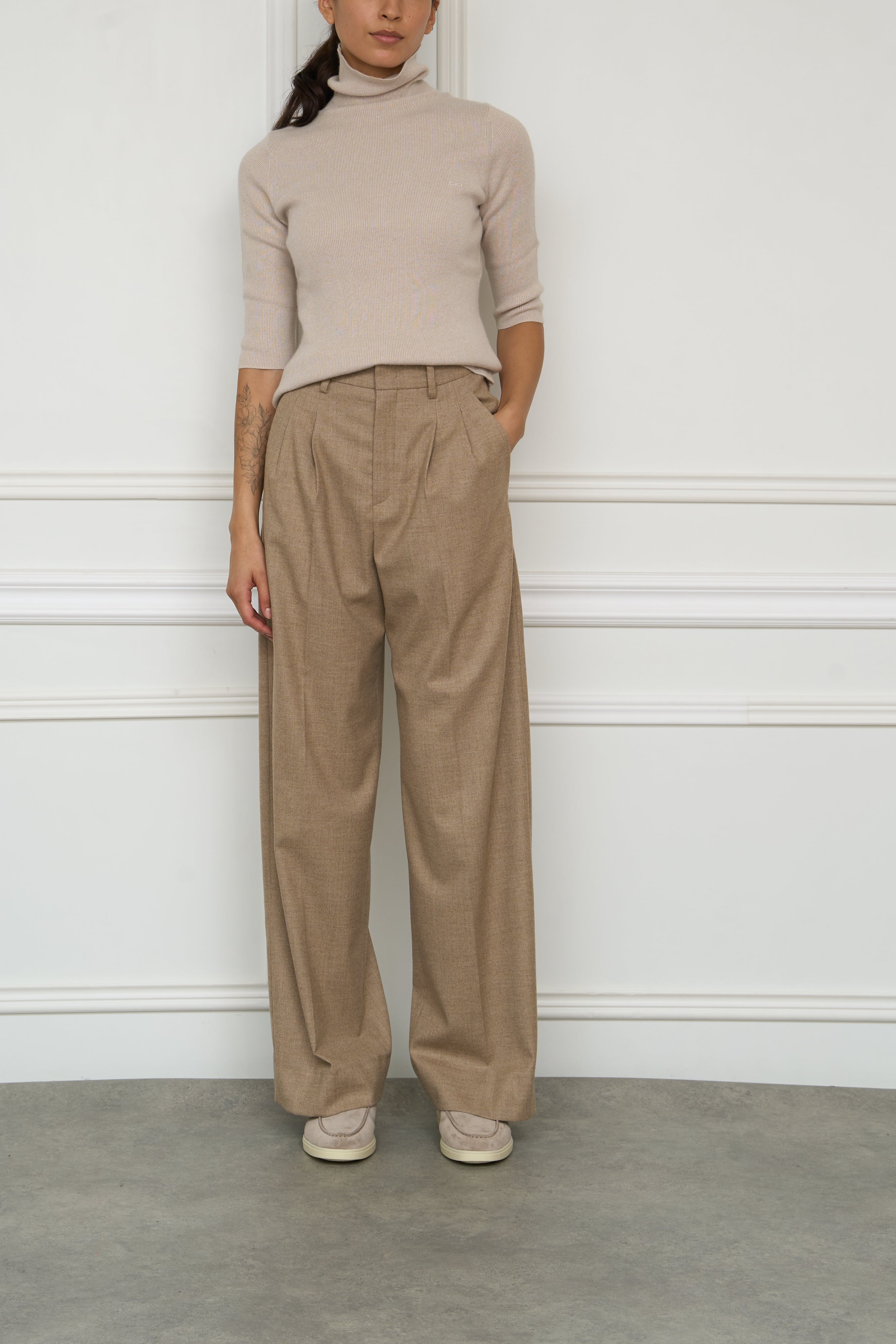 Flanellhose in beige