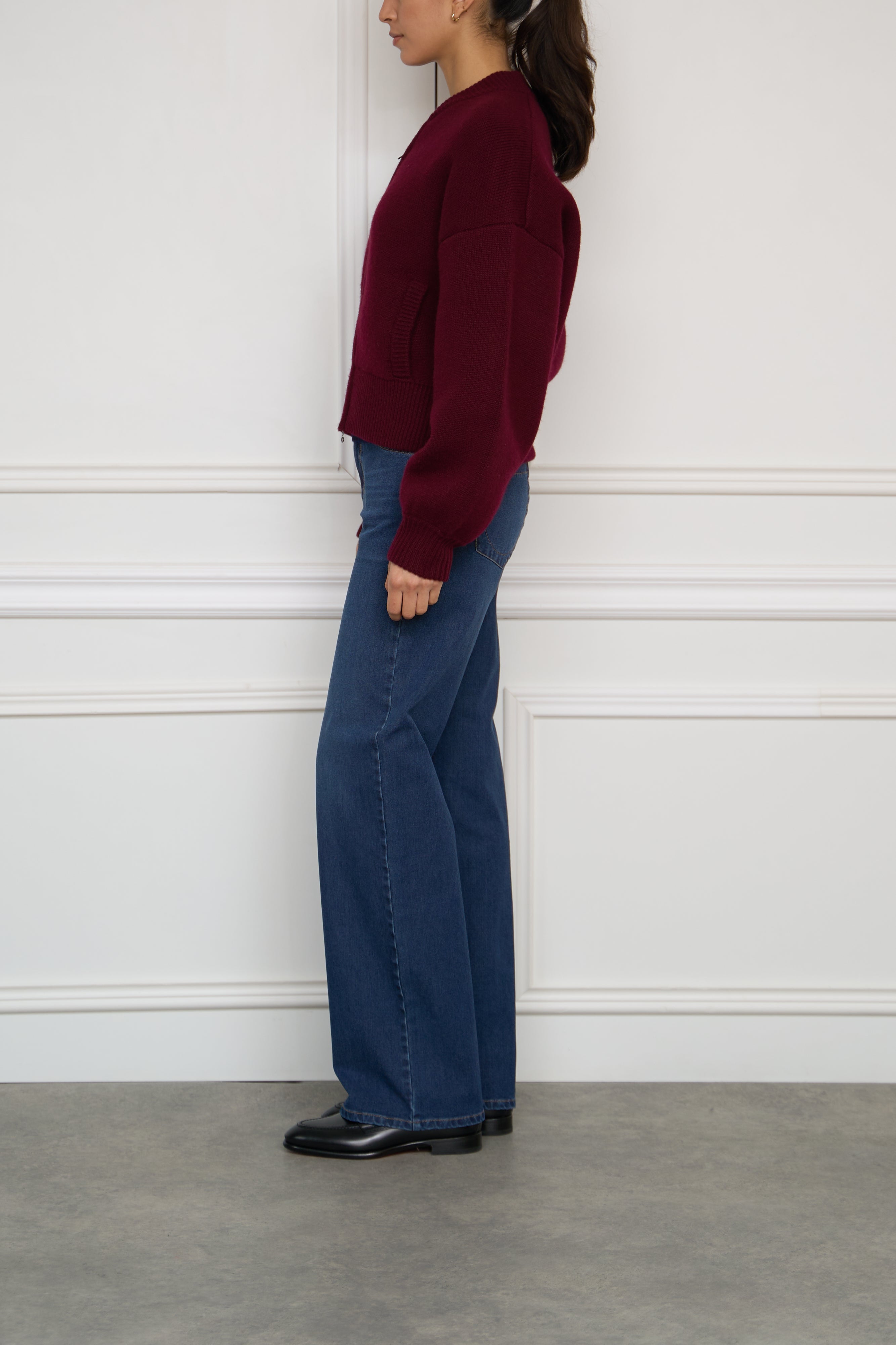 Cashmere-Bomber 'Kirsti' in bordeaux