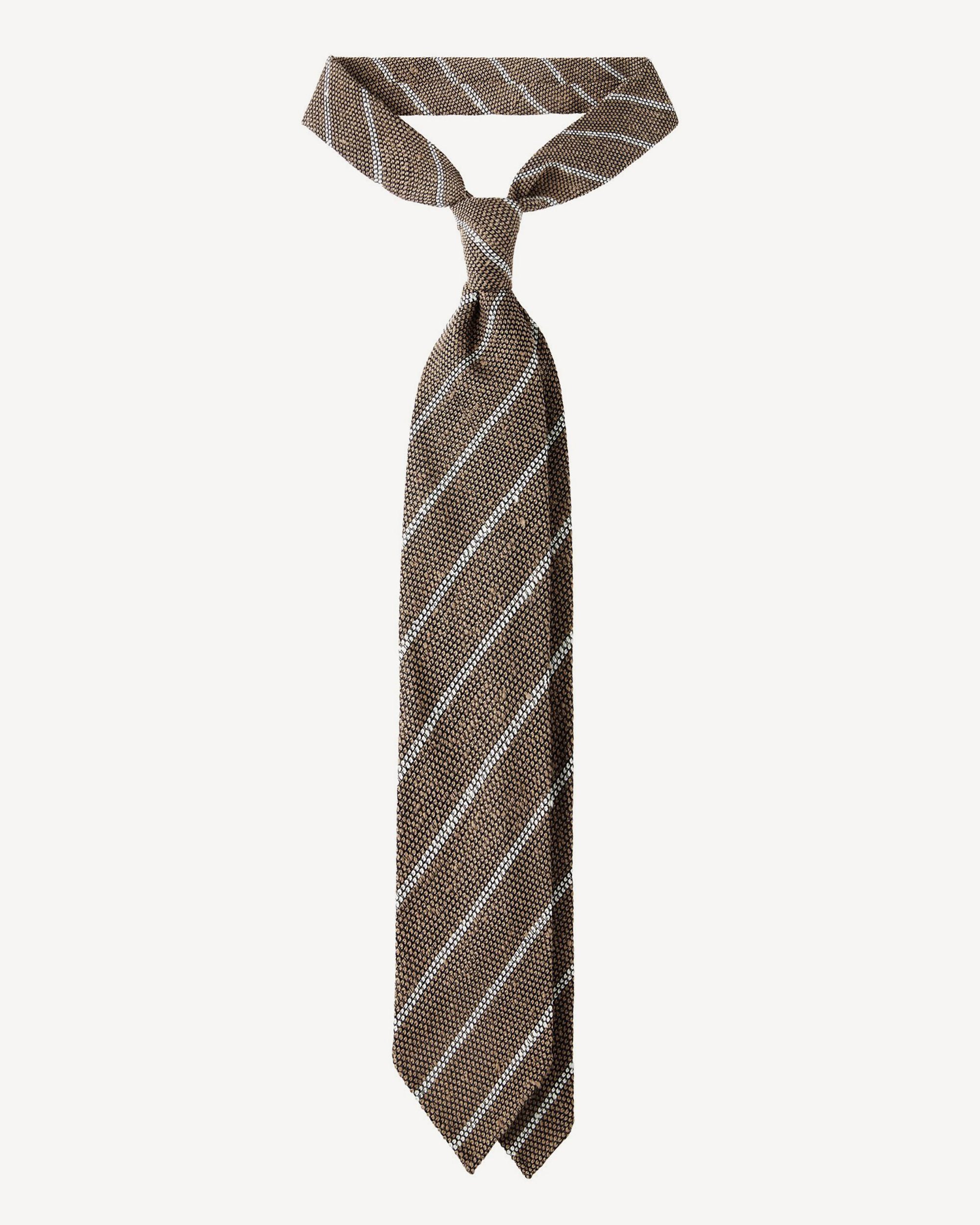 Tie in navy-red-beige striped