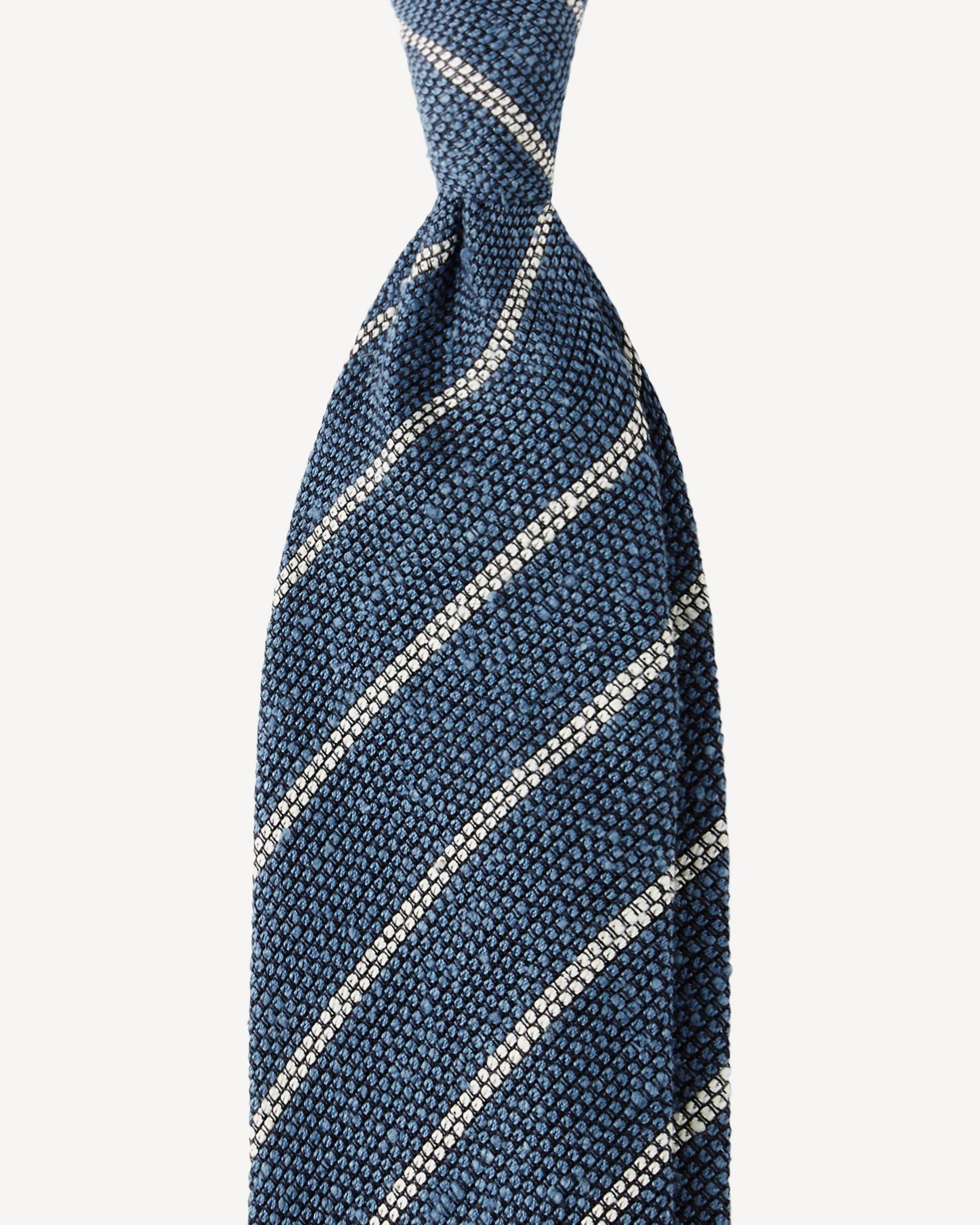 Tie in navy-red-beige striped