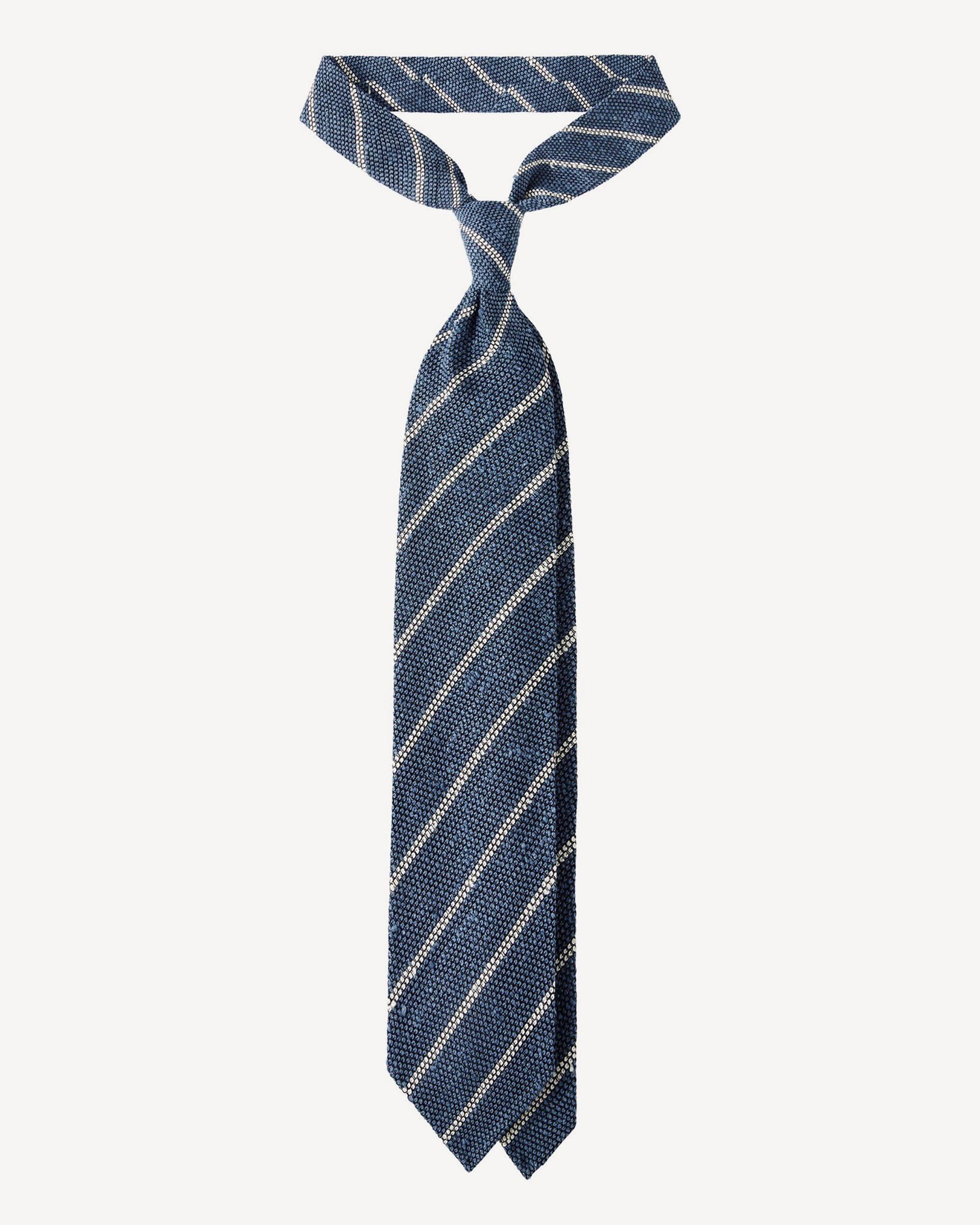 Tie in navy-red-beige striped