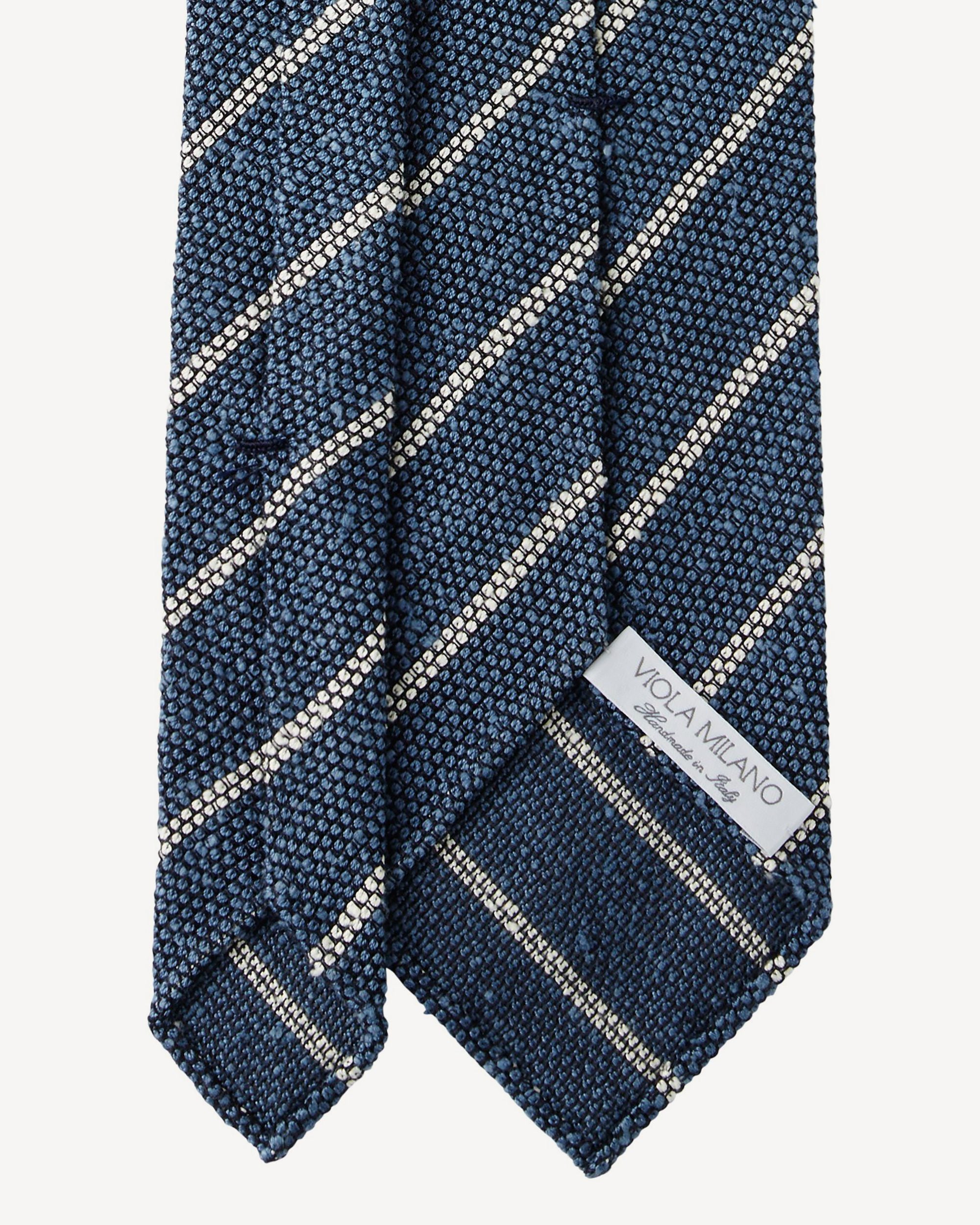 Tie in navy-red-beige striped