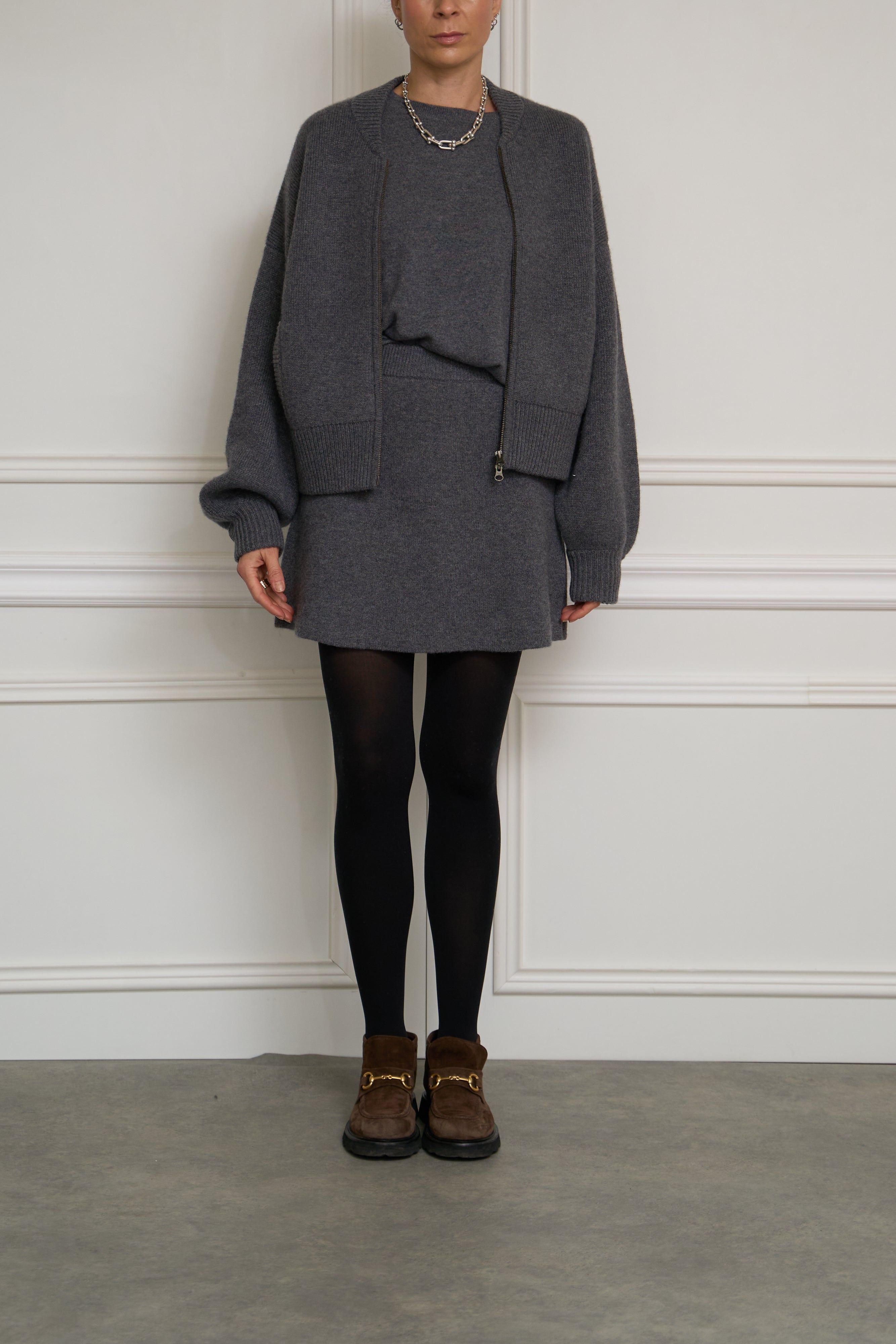 Cashmere-Bomber 'Kirsti' in grau