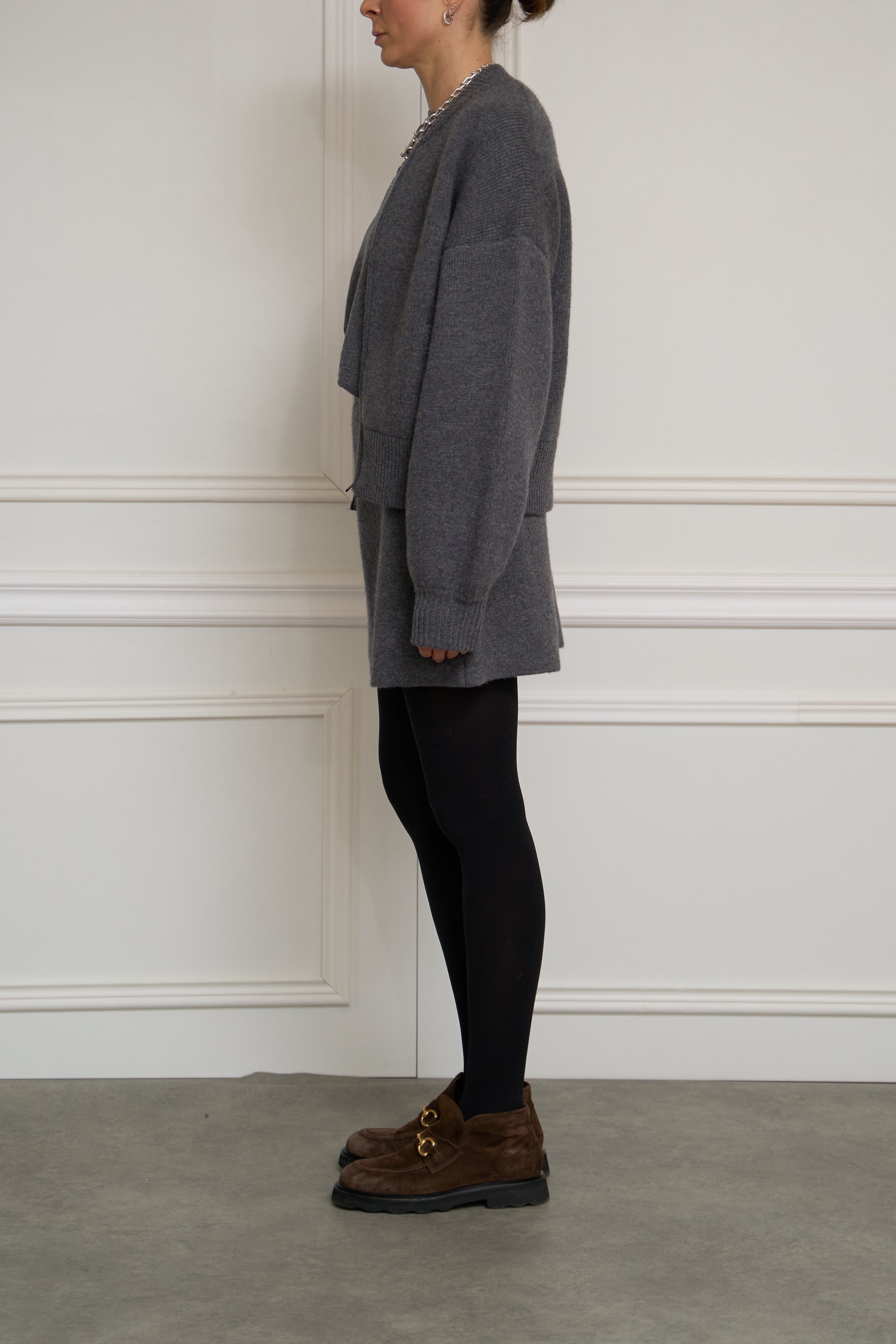 Cashmere-Bomber 'Kirsti' in grau