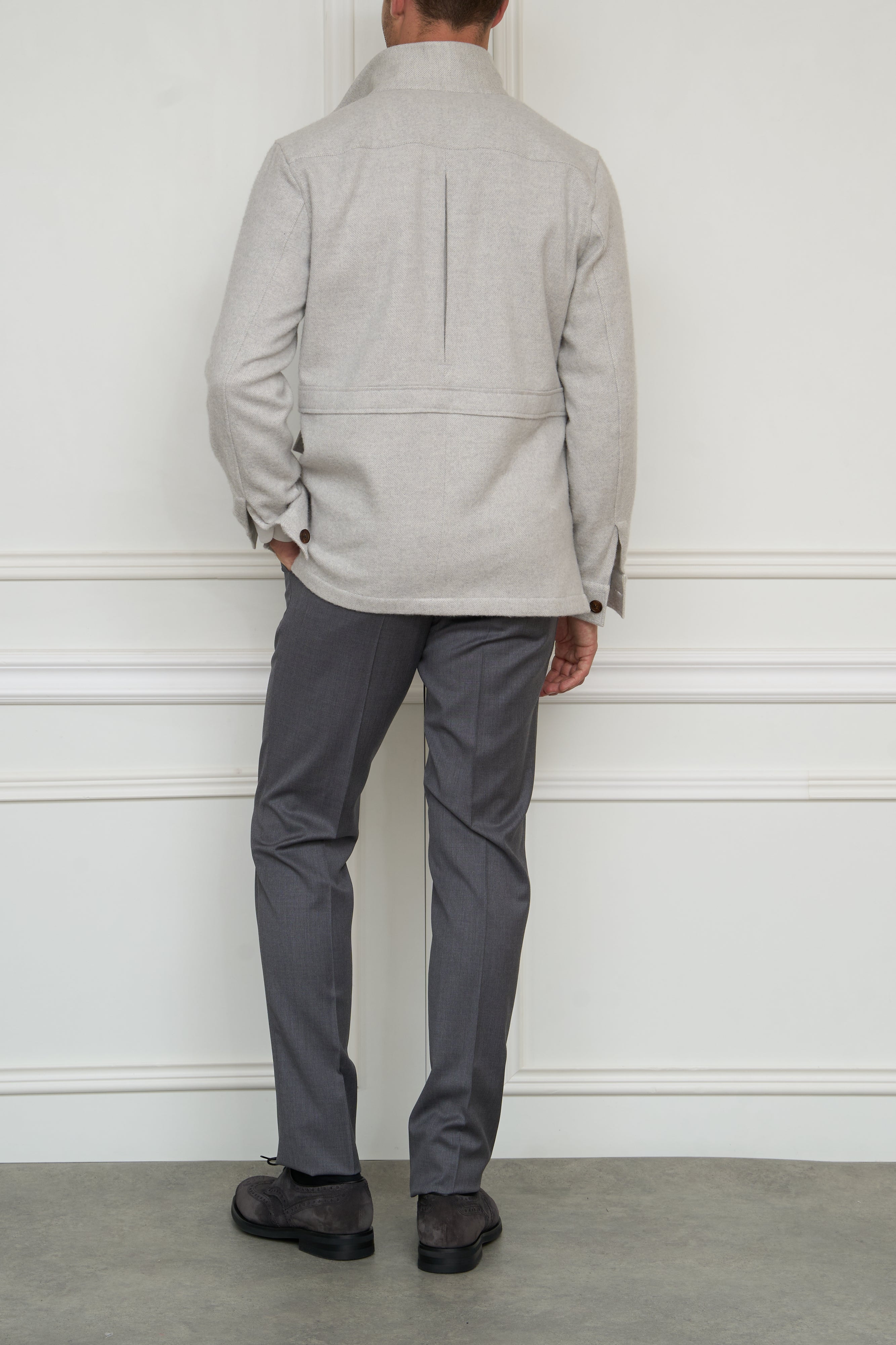 Cashmere wool overjacket in grey