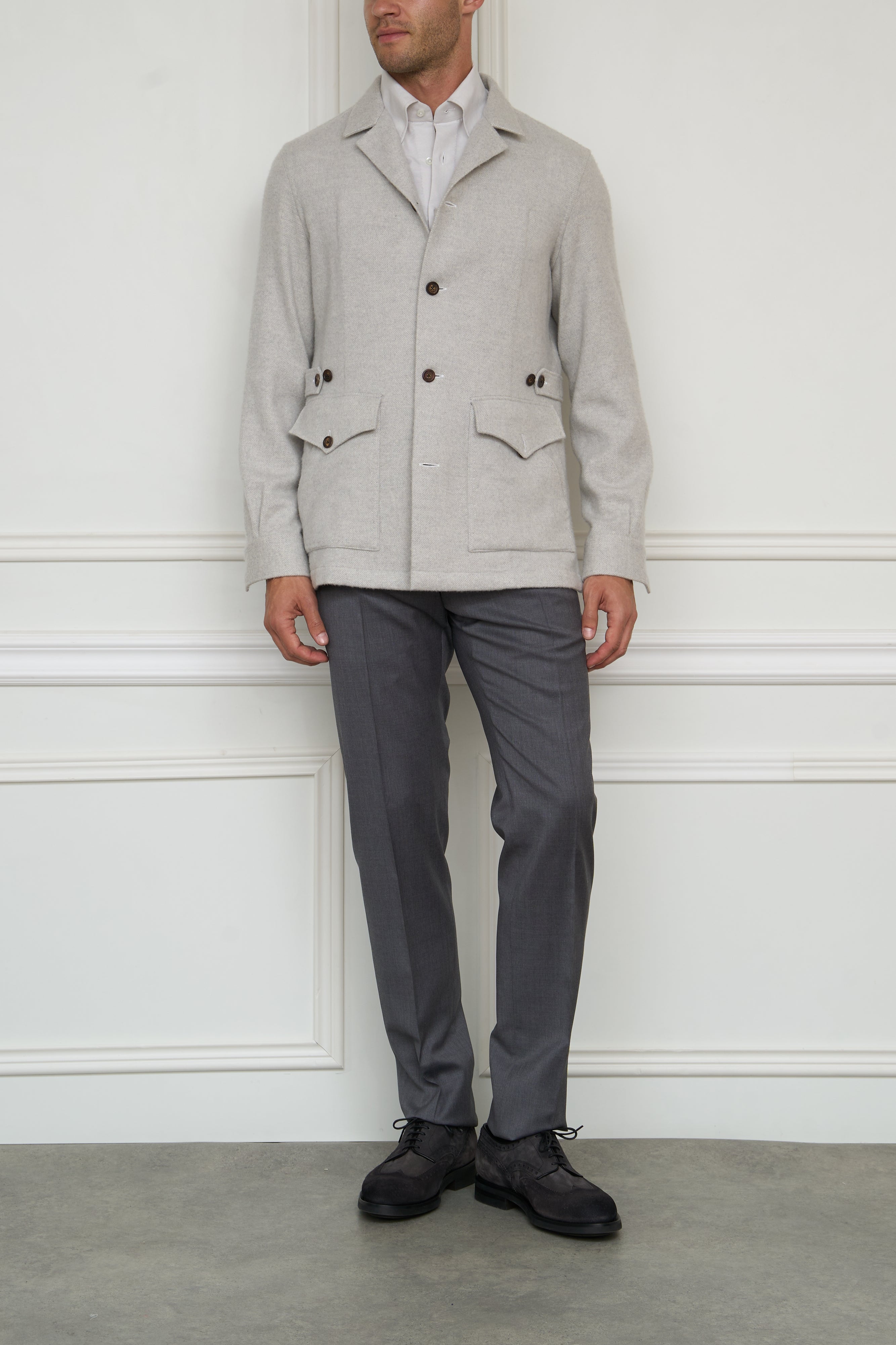 Cashmere wool overjacket in grey