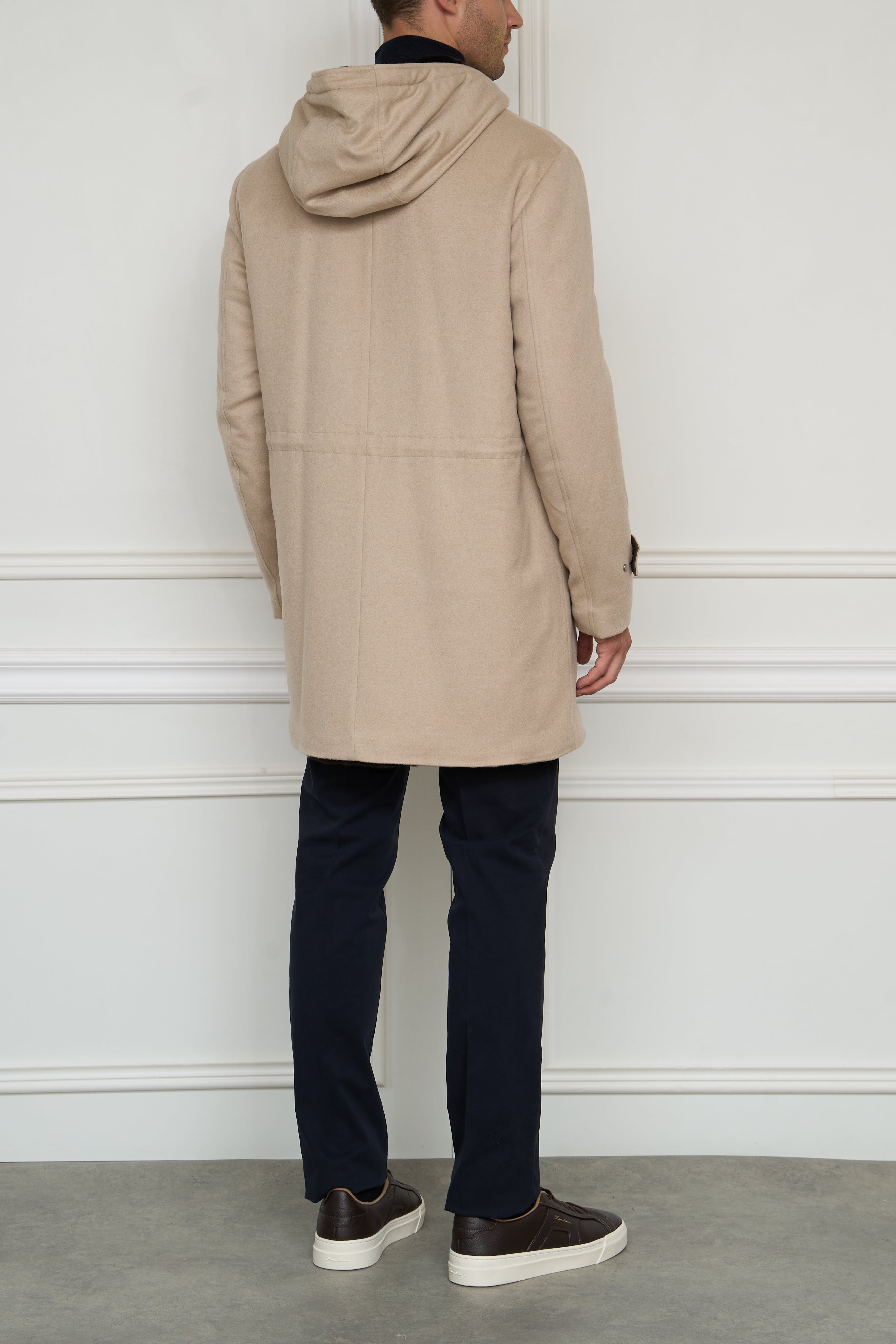 Lined short coat in beige