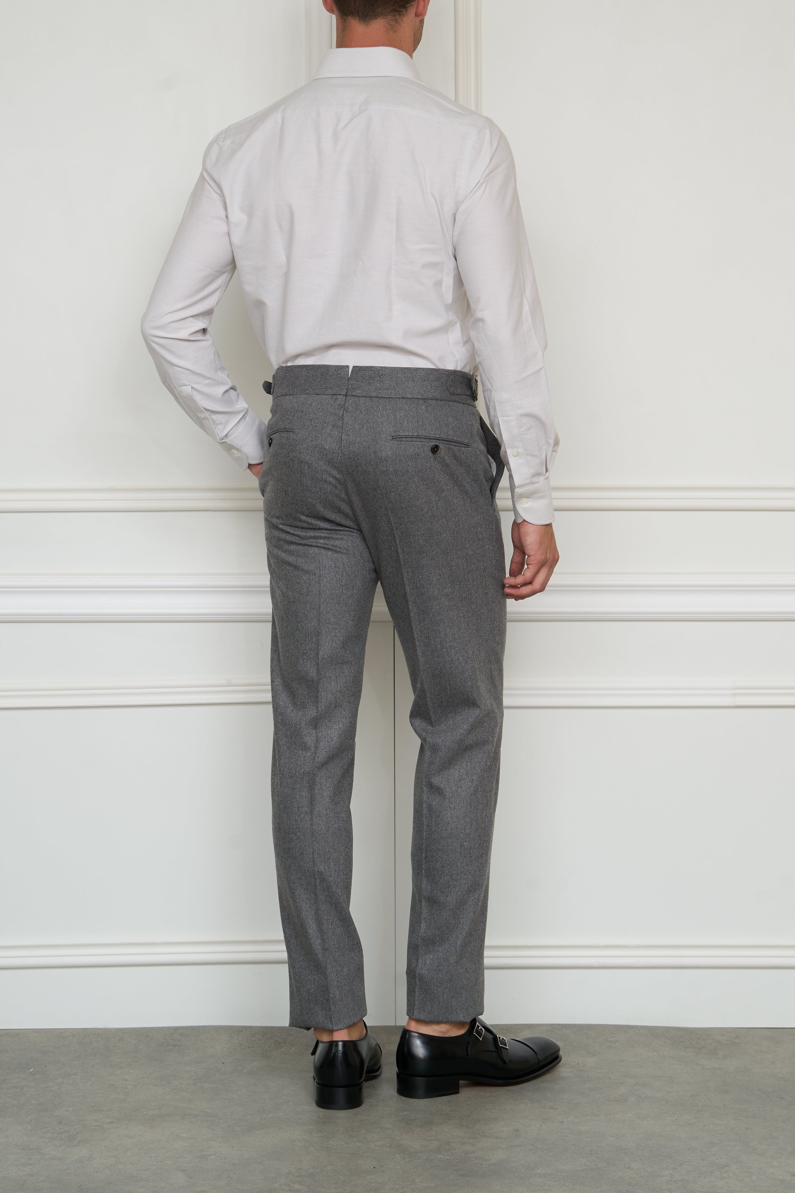 Flanellhose in grau