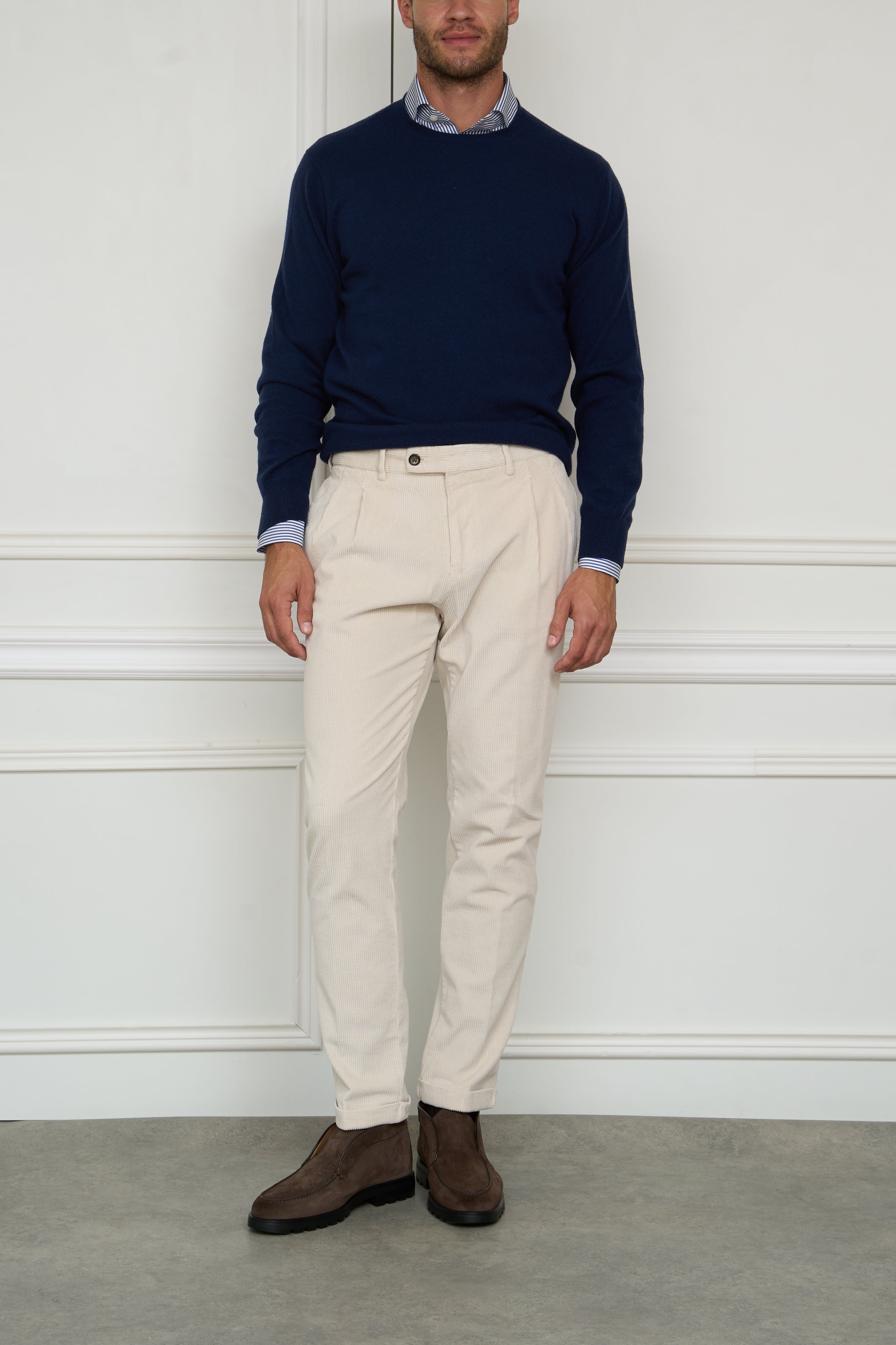 Fine linen trousers 'Barba' in white 