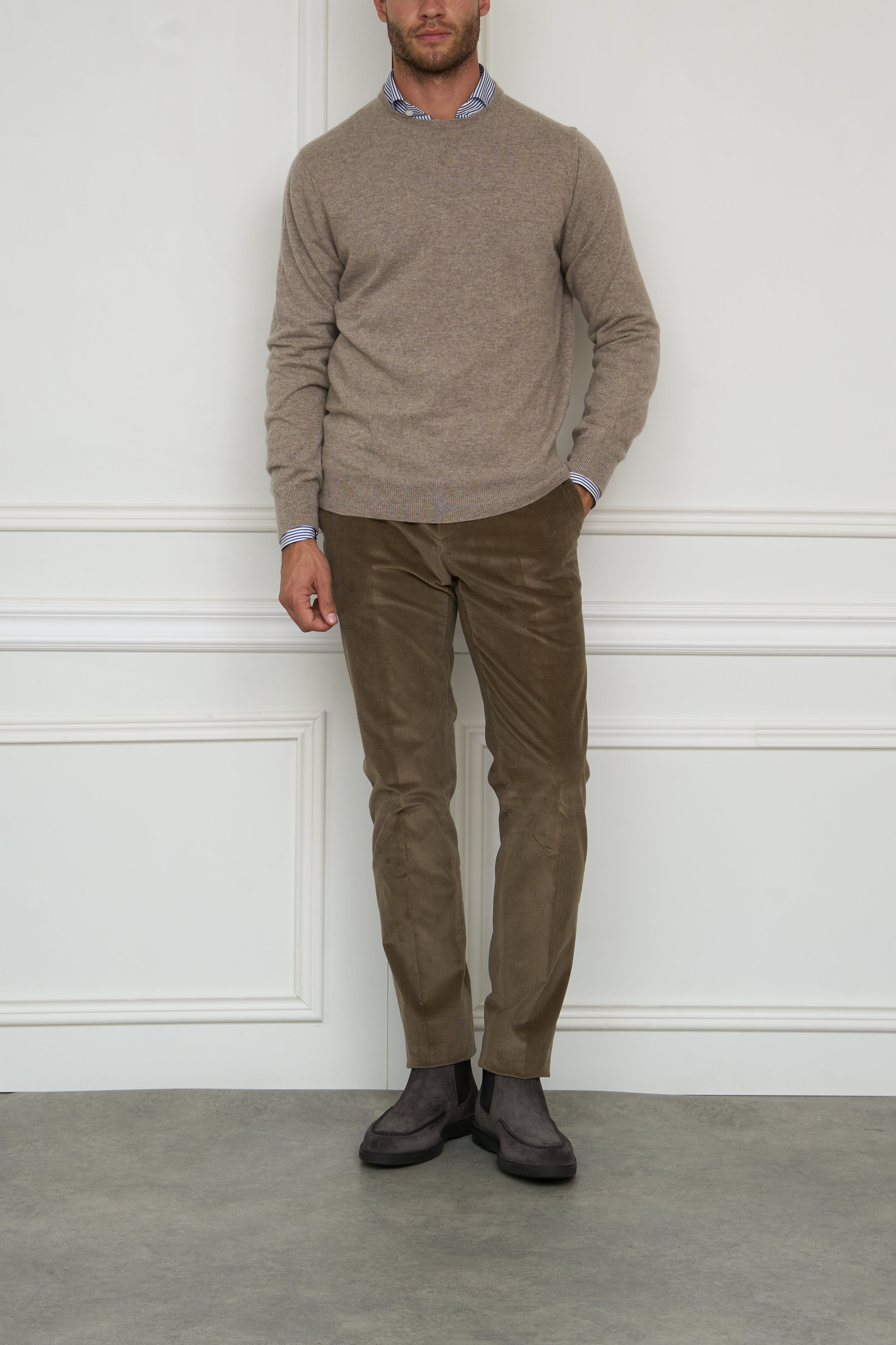 Cashmere-Pullover in beige