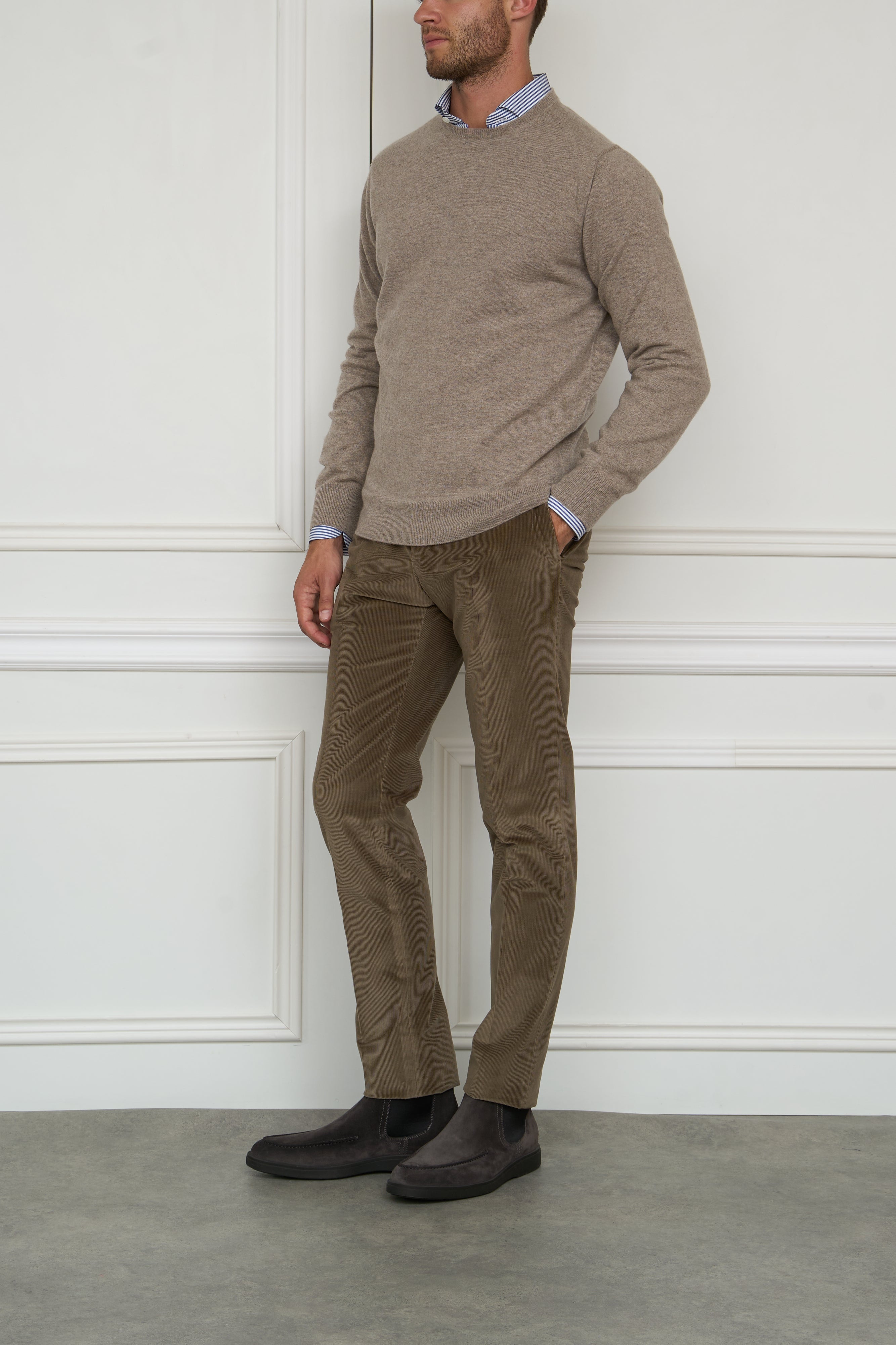 Cashmere-Pullover in beige