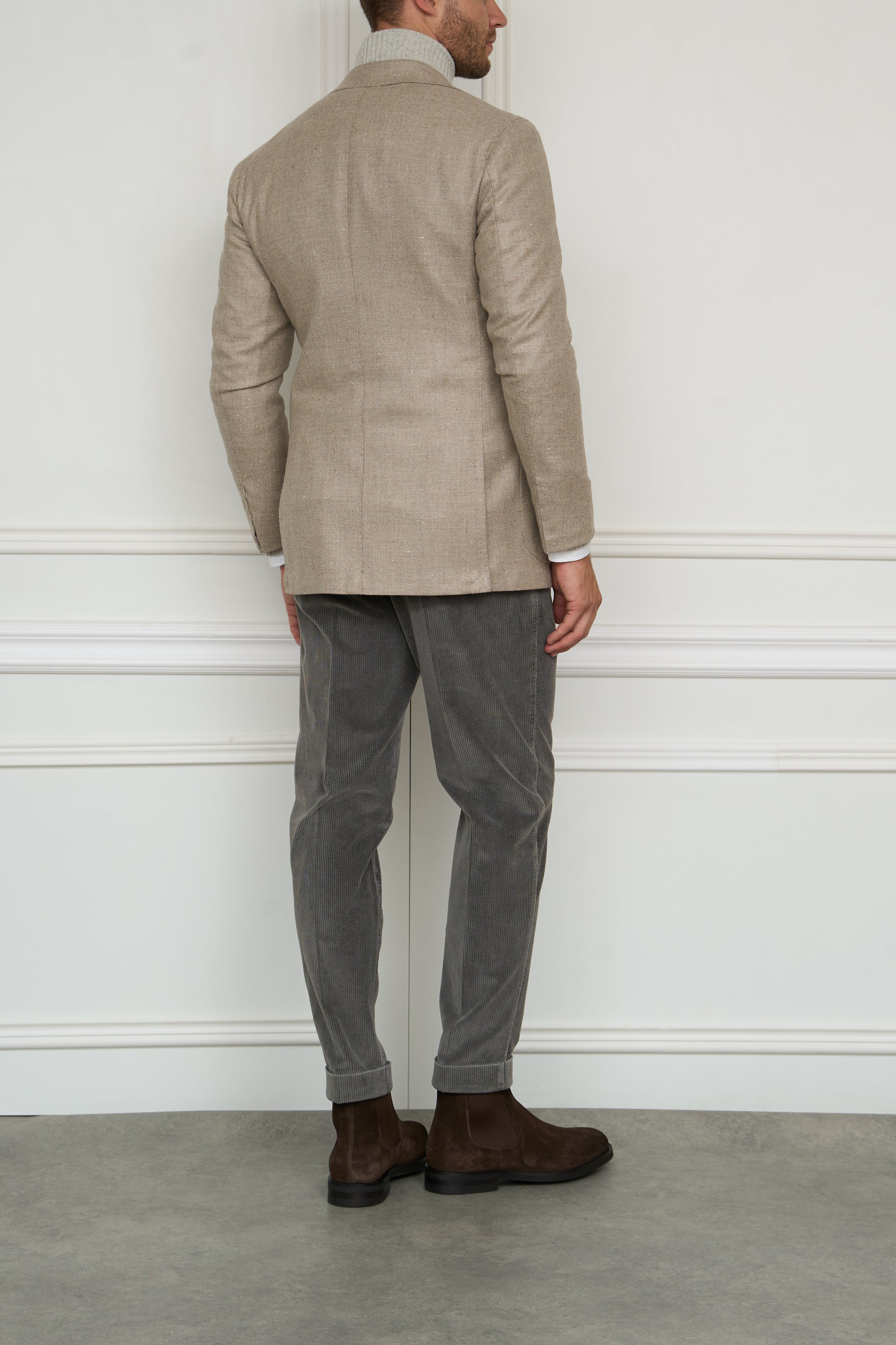 Cashmere silk jacket in beige 