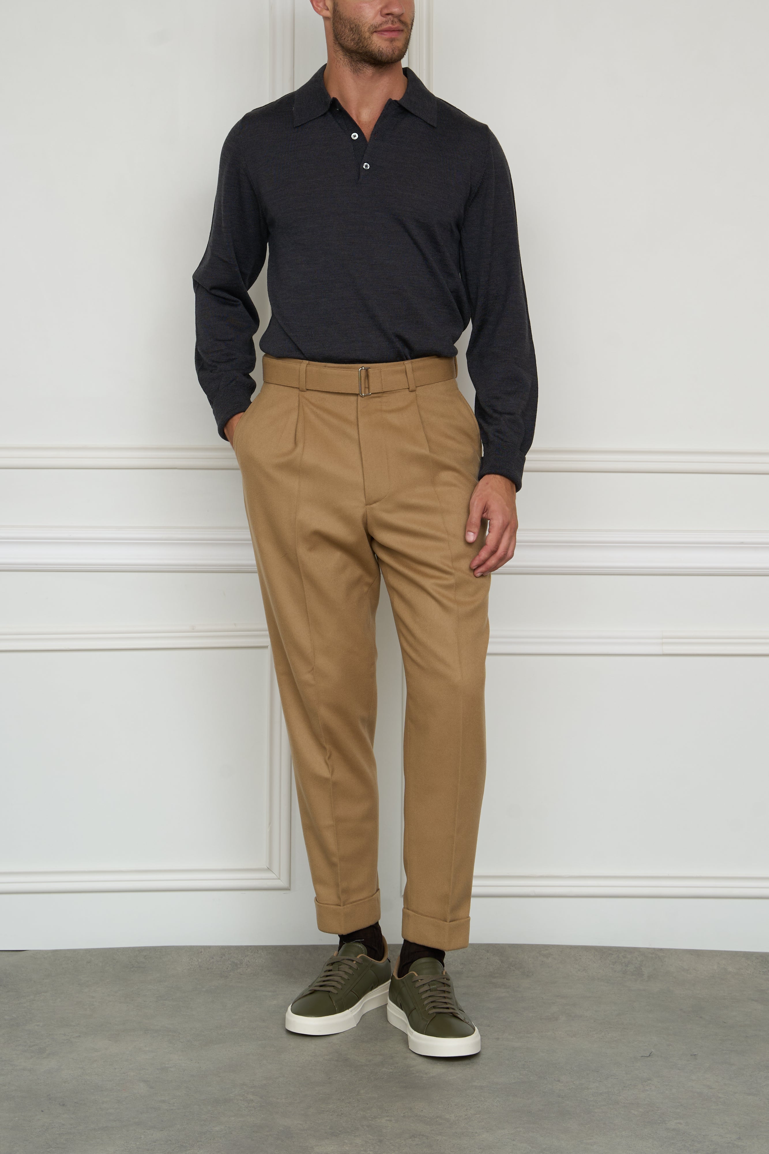 Flanellhose in beige