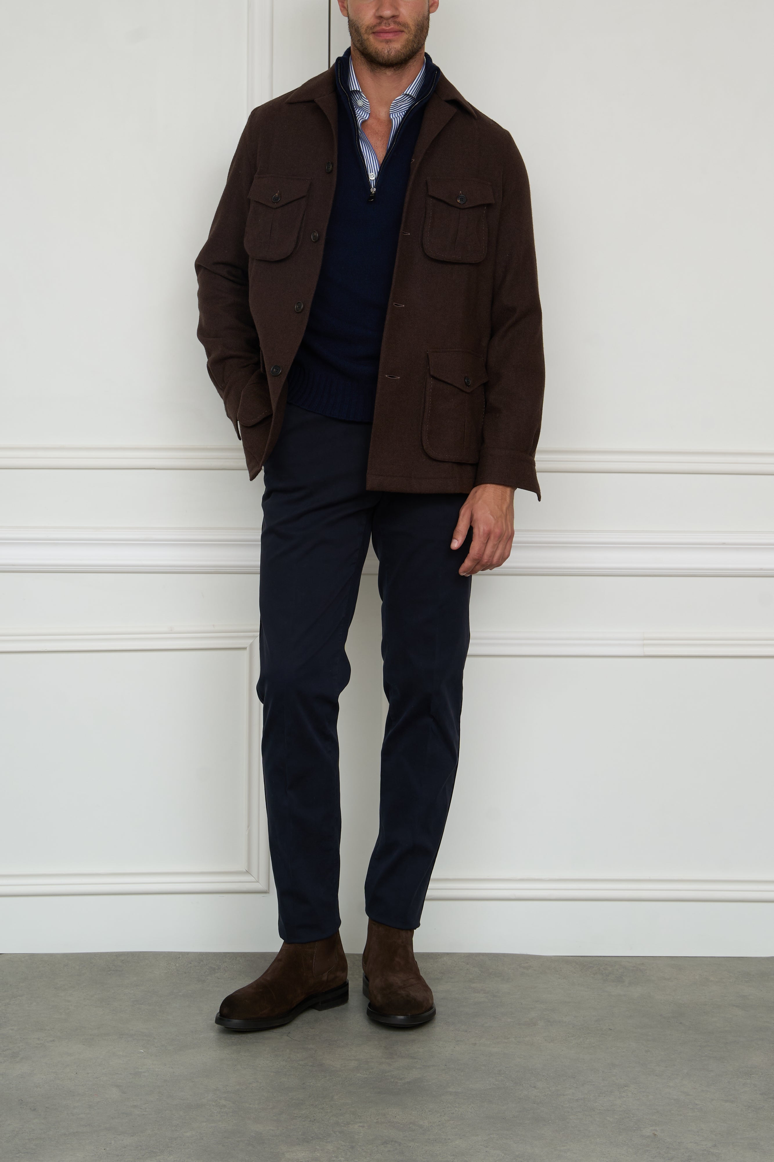 Cashmere overjacket in brown