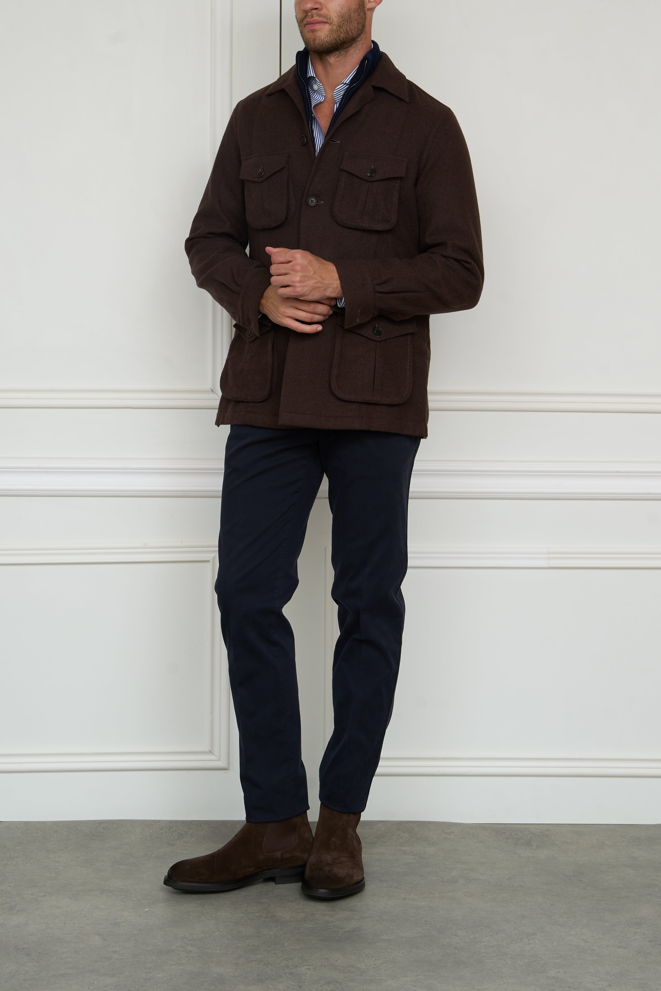 Cashmere overjacket in brown