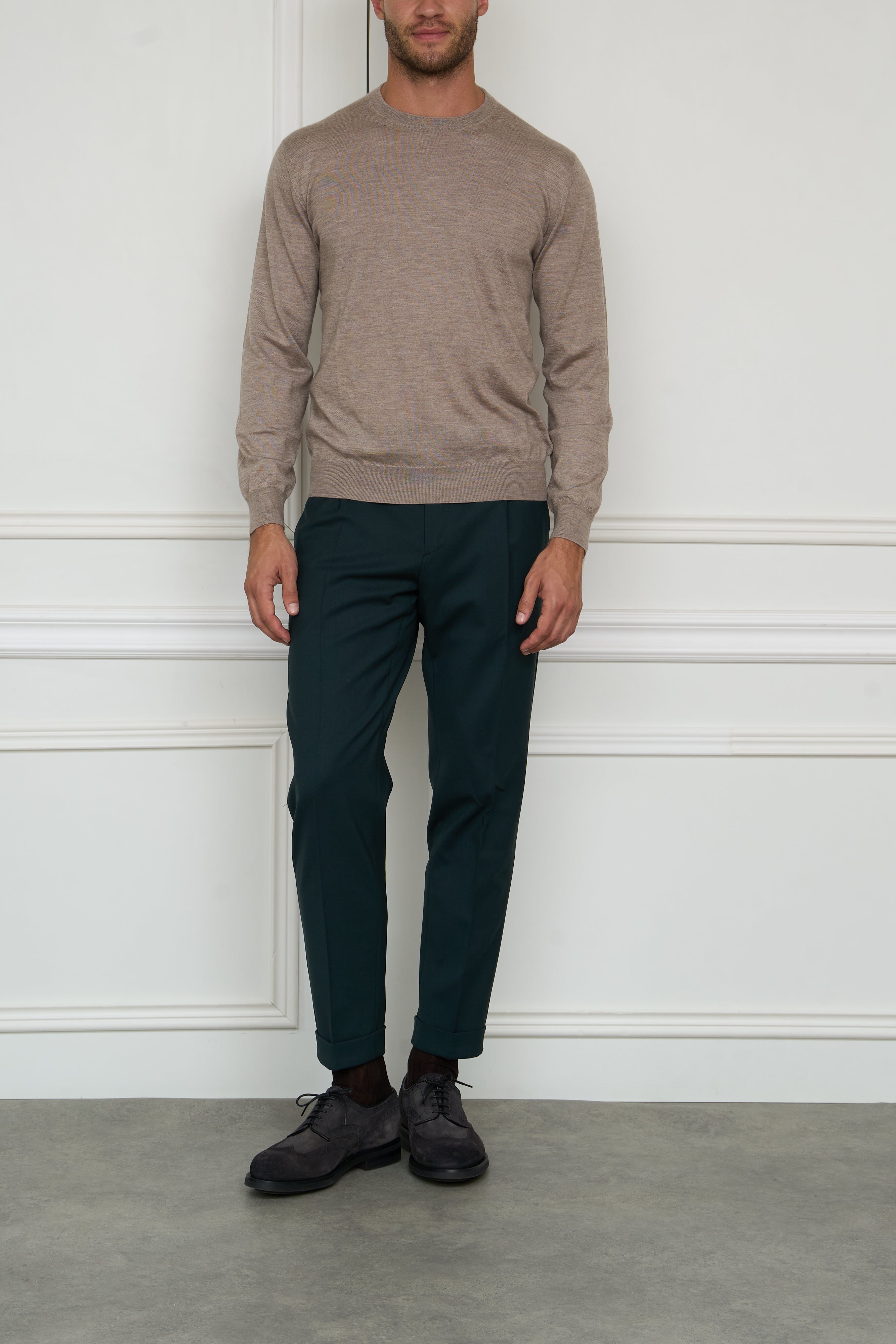 Cashmere-Seiden Pullover in beige