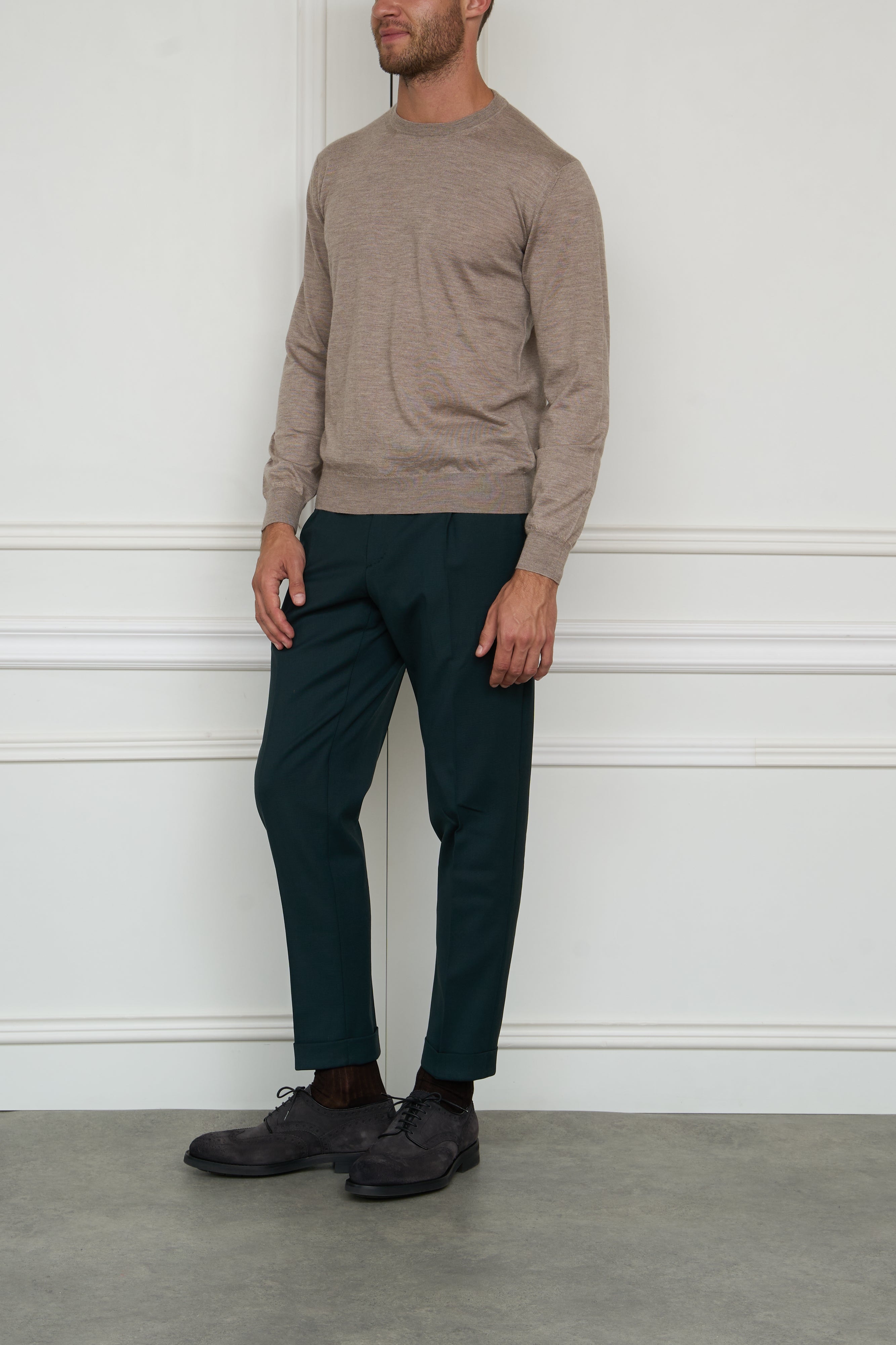 Cashmere-Seiden Pullover in beige