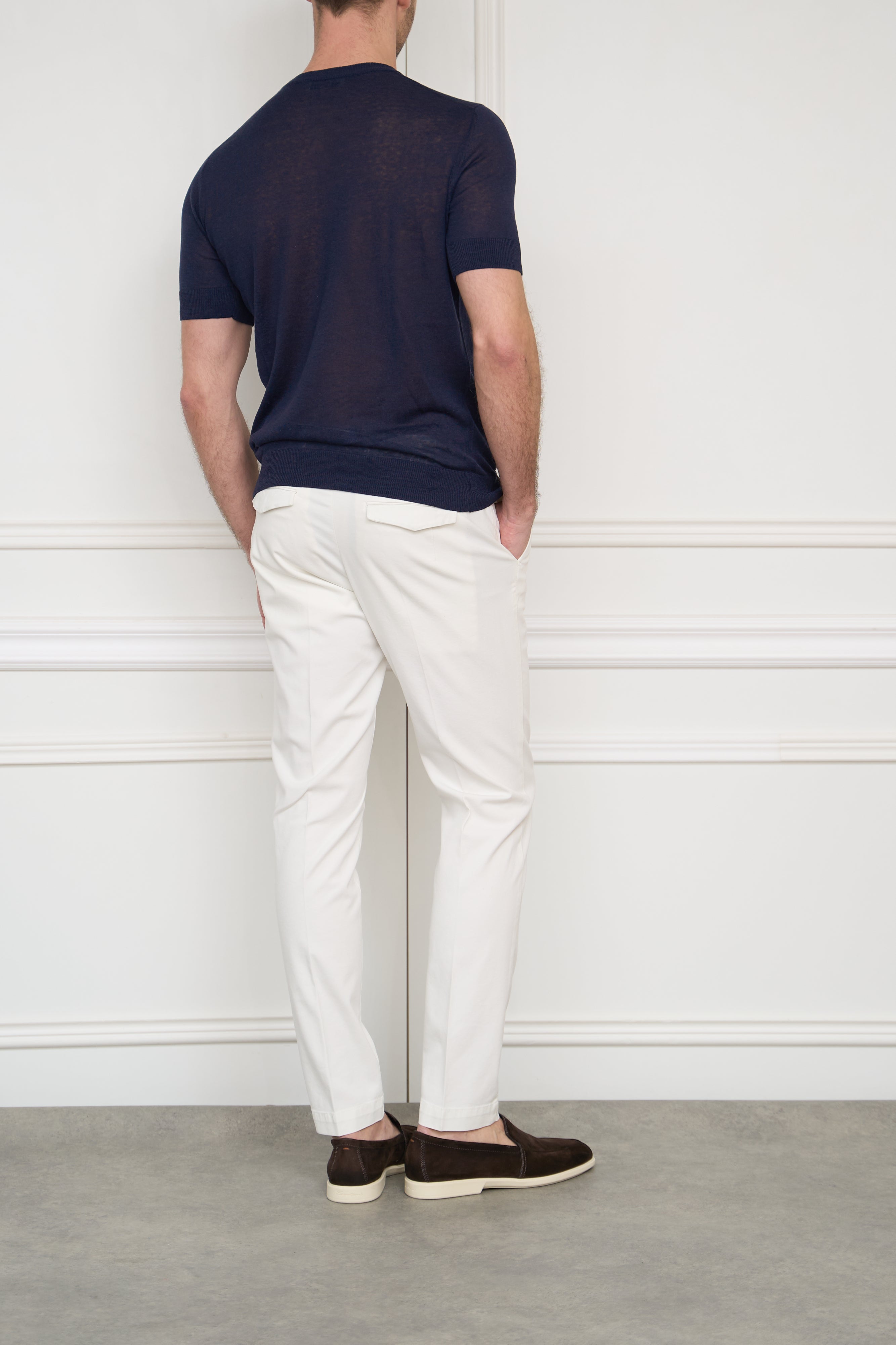 Fine polo shirt in cream