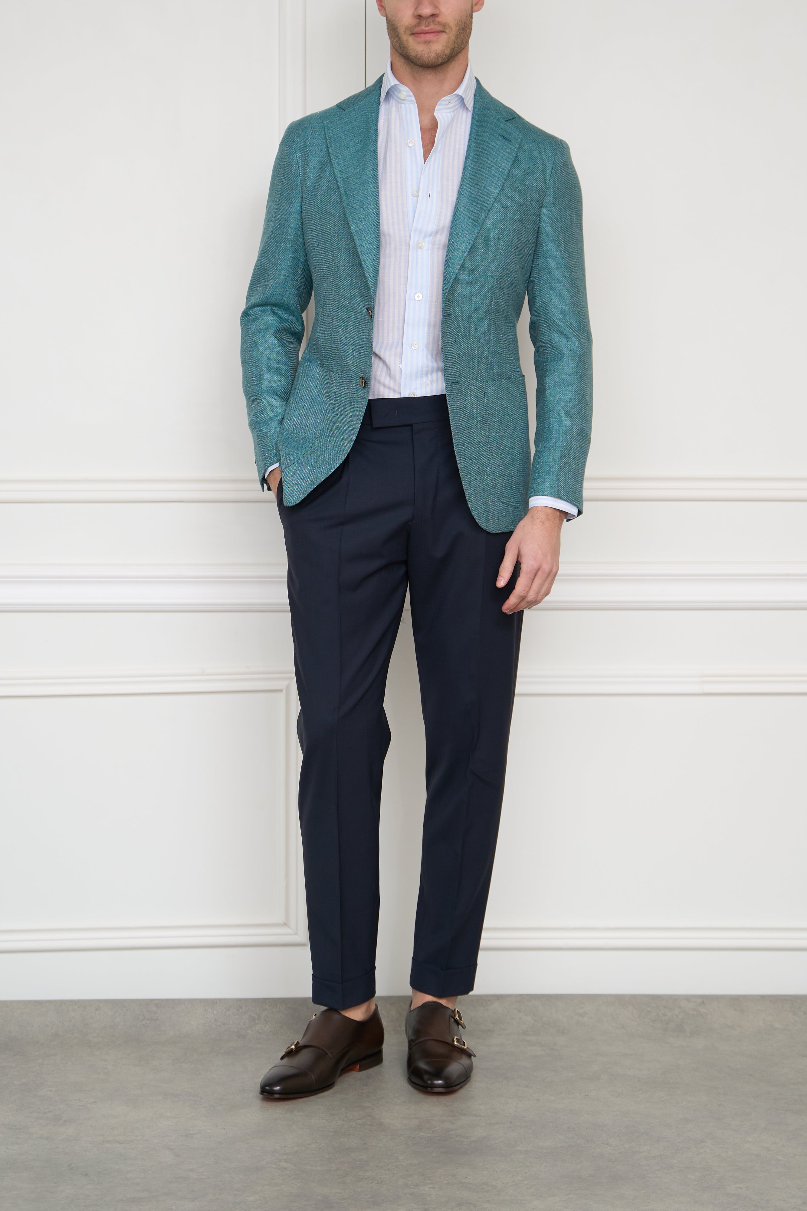 Suit in dark green