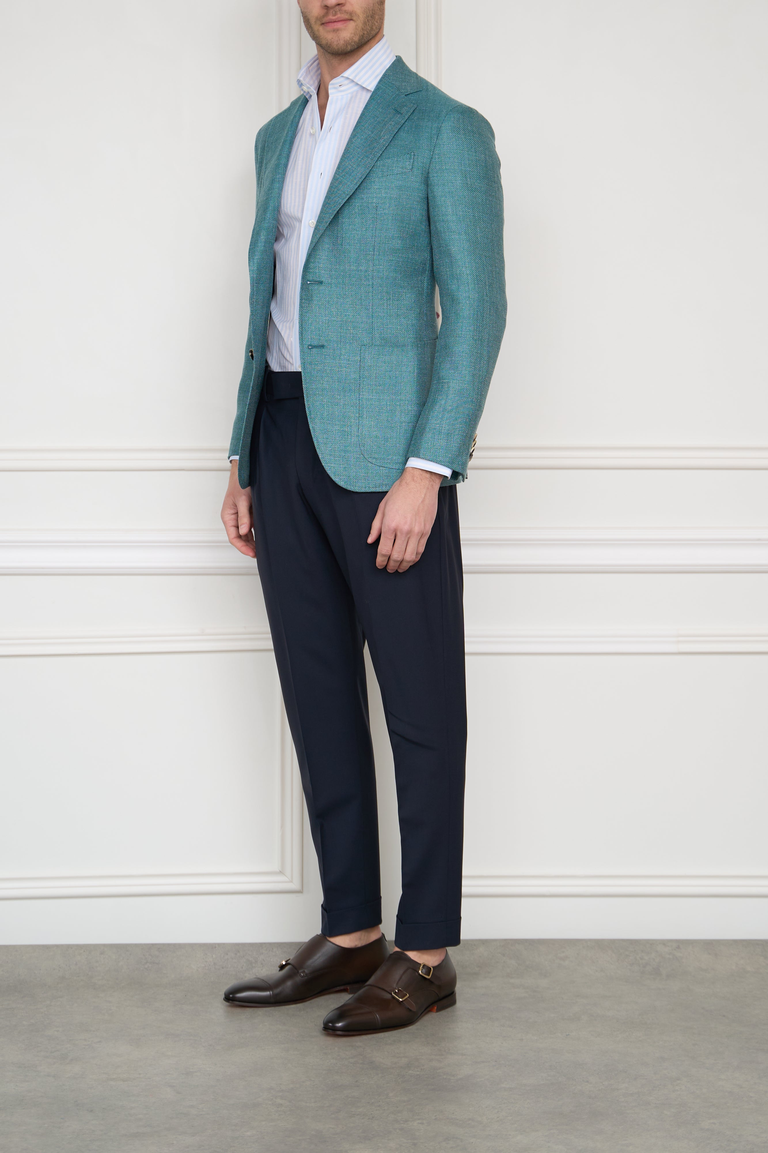 Suit in dark green