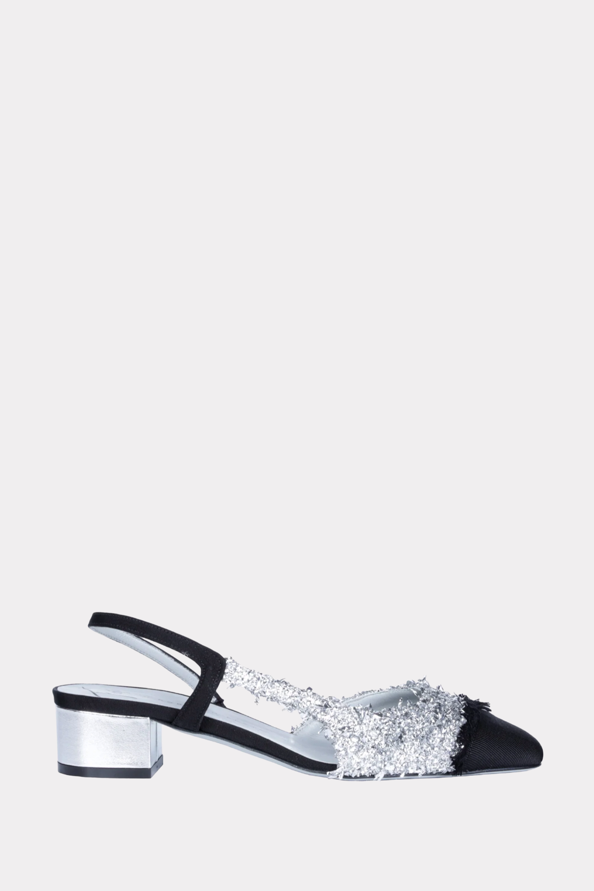 Slingbacks in silber