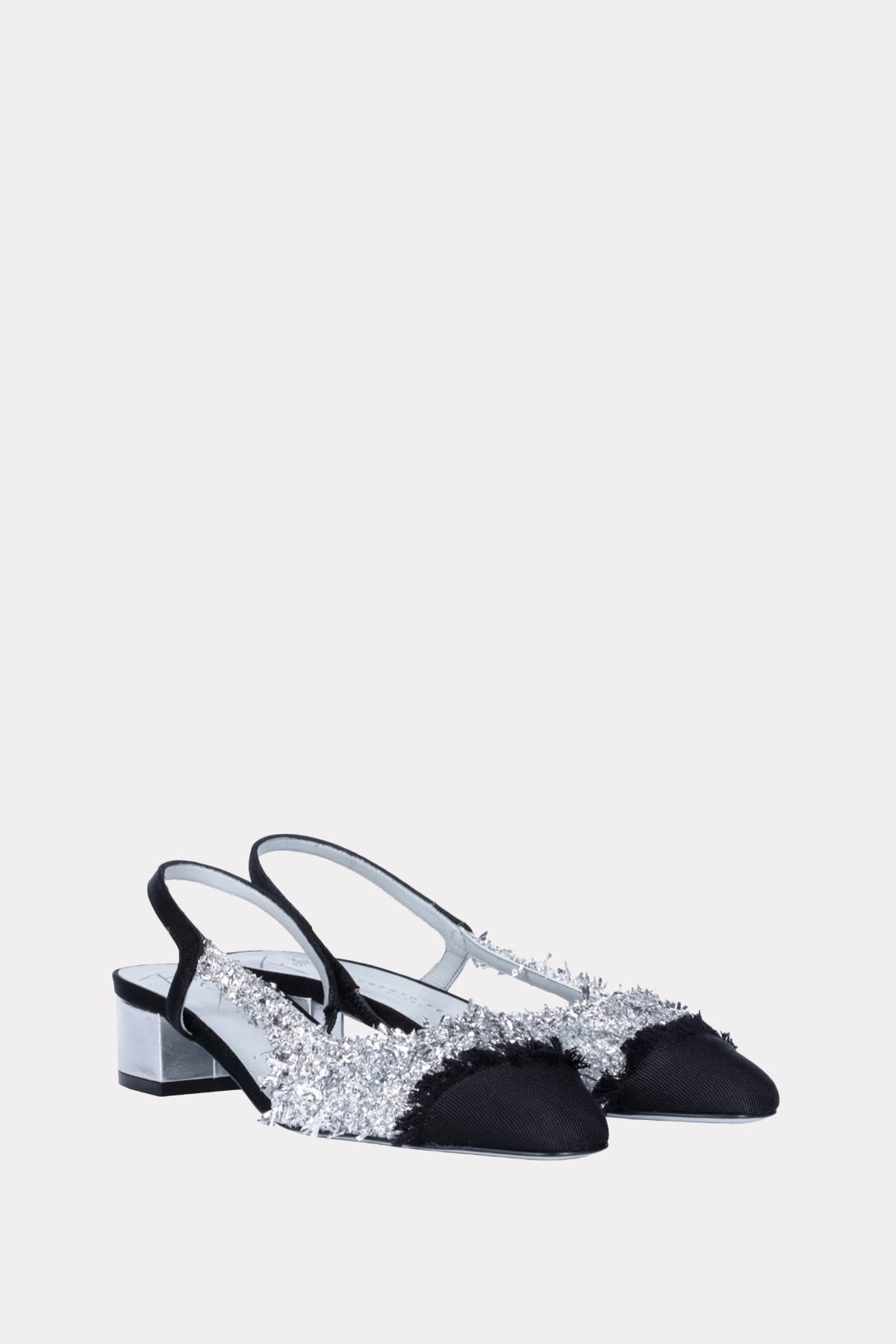 Slingbacks in silber