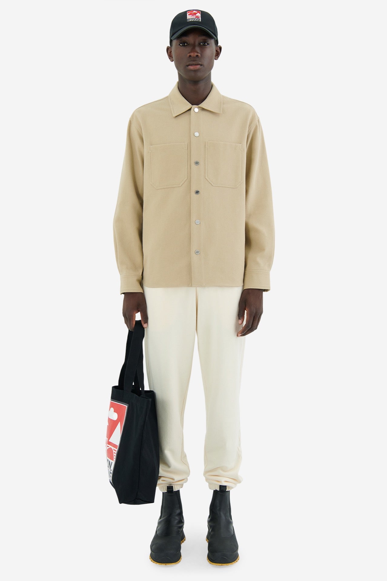 Jogging pants in beige