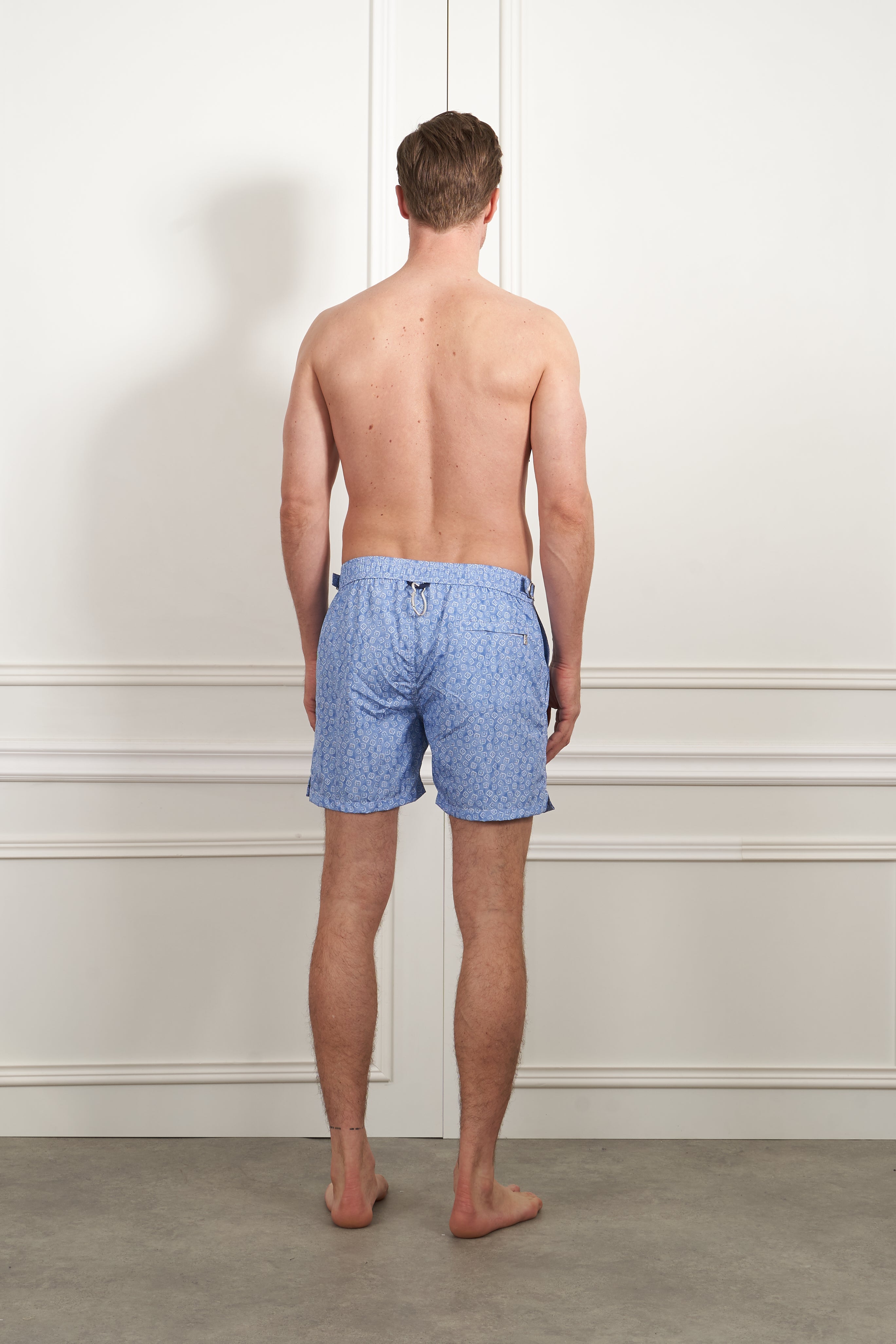 Gemusterte Badehose in blau